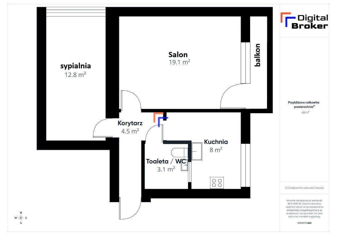 2 pokoje | Balkon | blok | CO miejskie| spokojna okolica | - zdjęcie 13