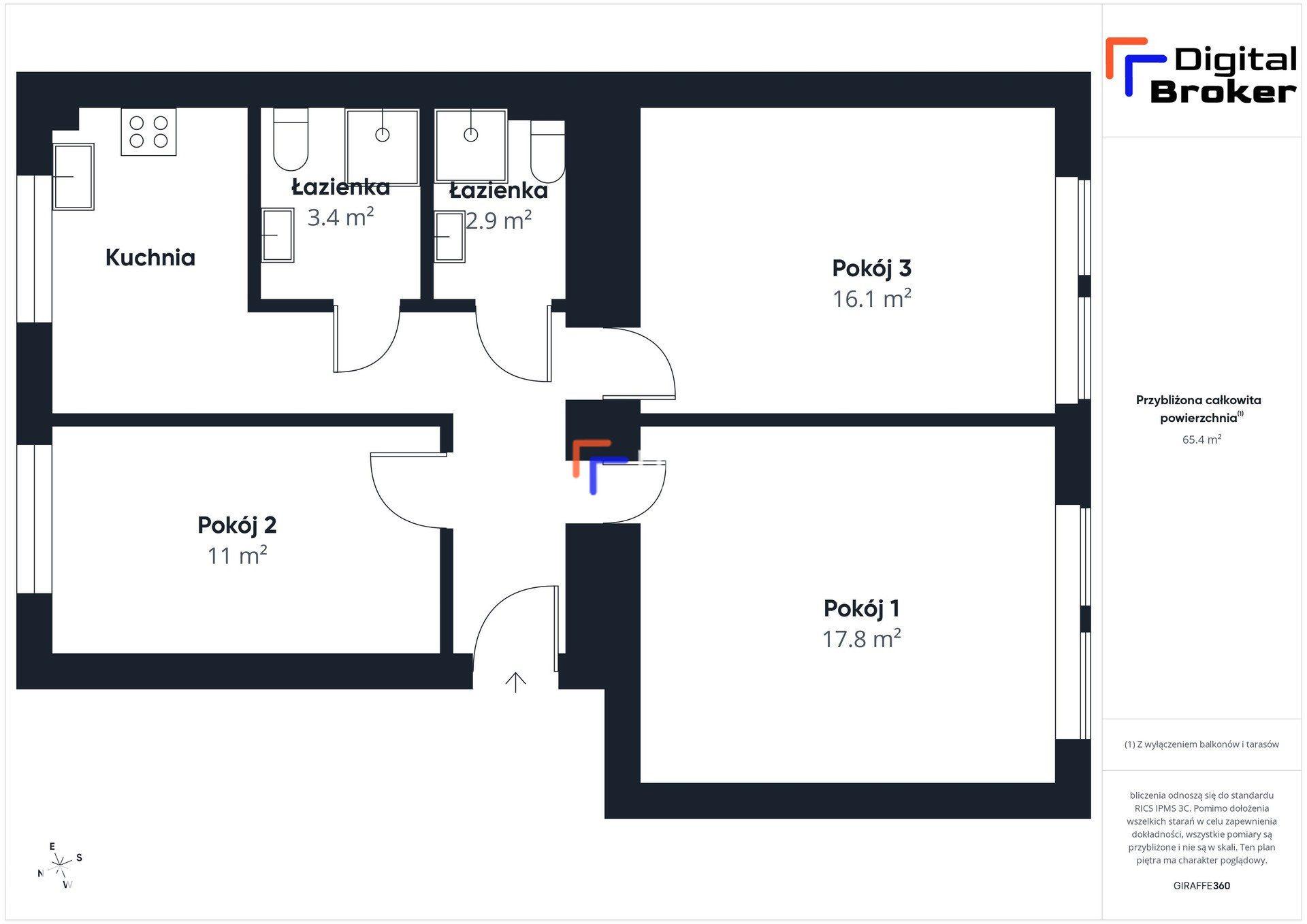 Śródmieście | 63,8 m² | 3 pokoje | 2 łazienki - zdjęcie 14
