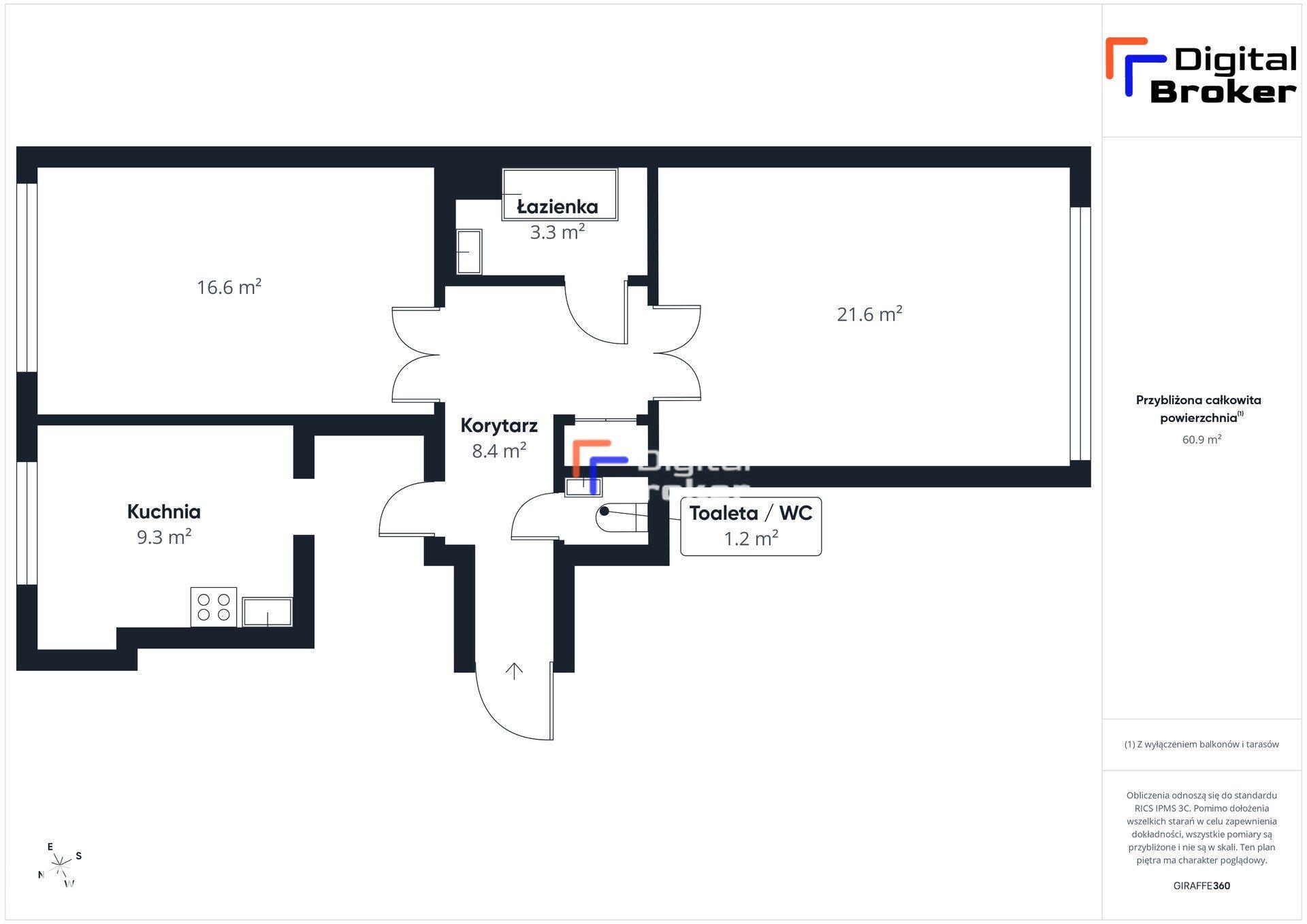 Mieszkanie 3-pokojowe, 60 m², Ochota, Radomska 10/12. - zdjęcie 9