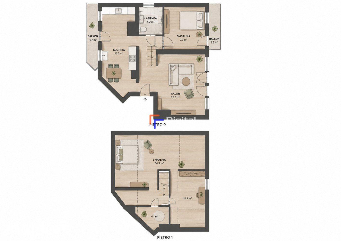 ul. Bujaka | 67m² | 3/4 pokoje | Klima | 2 piętra - zdjęcie 5