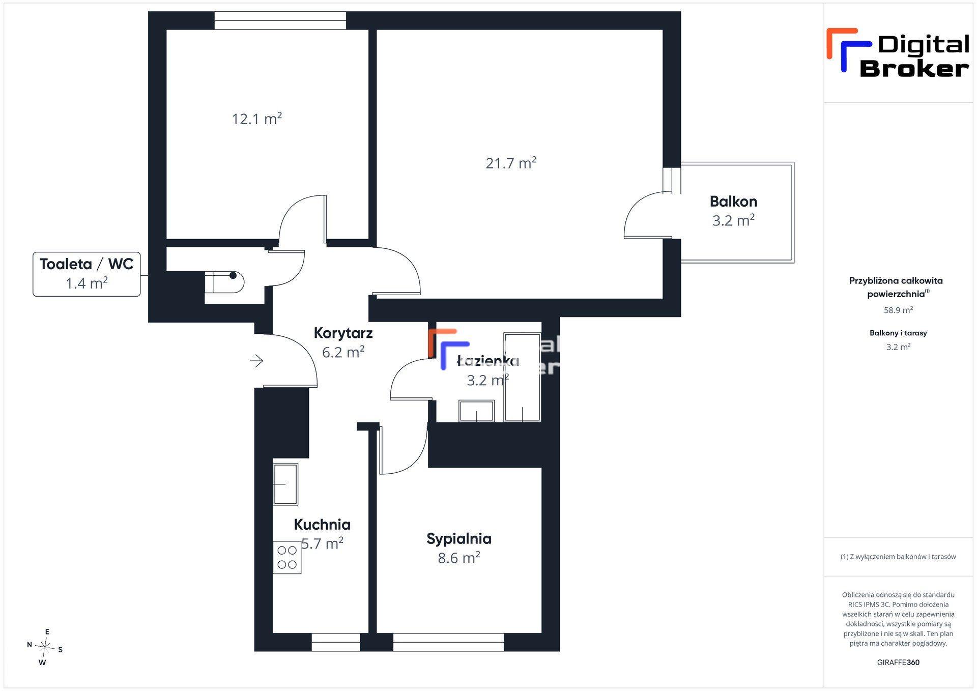3 pokoje z potencjałem | osobna kuchnia | 59,1 m² + 8,5 m² piwnicy - zdjęcie 17