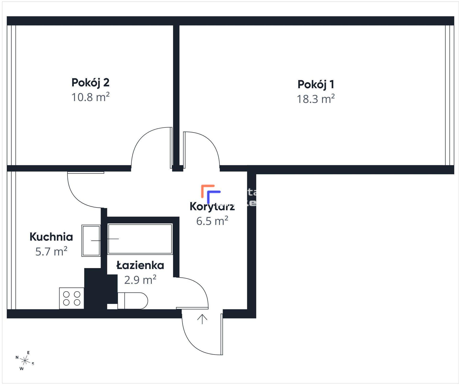 NOWA CENA / 2 Pokoje / 44,83 m2 / Wysoki Parter / W okolicy 2 Parki