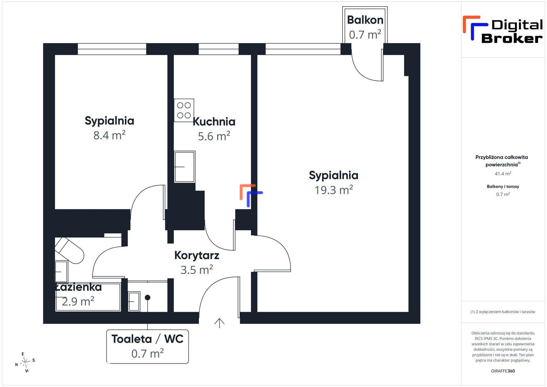 42 m² | 2 pokoje | Balkon | Piwnica | Bielany - zdjęcie 29