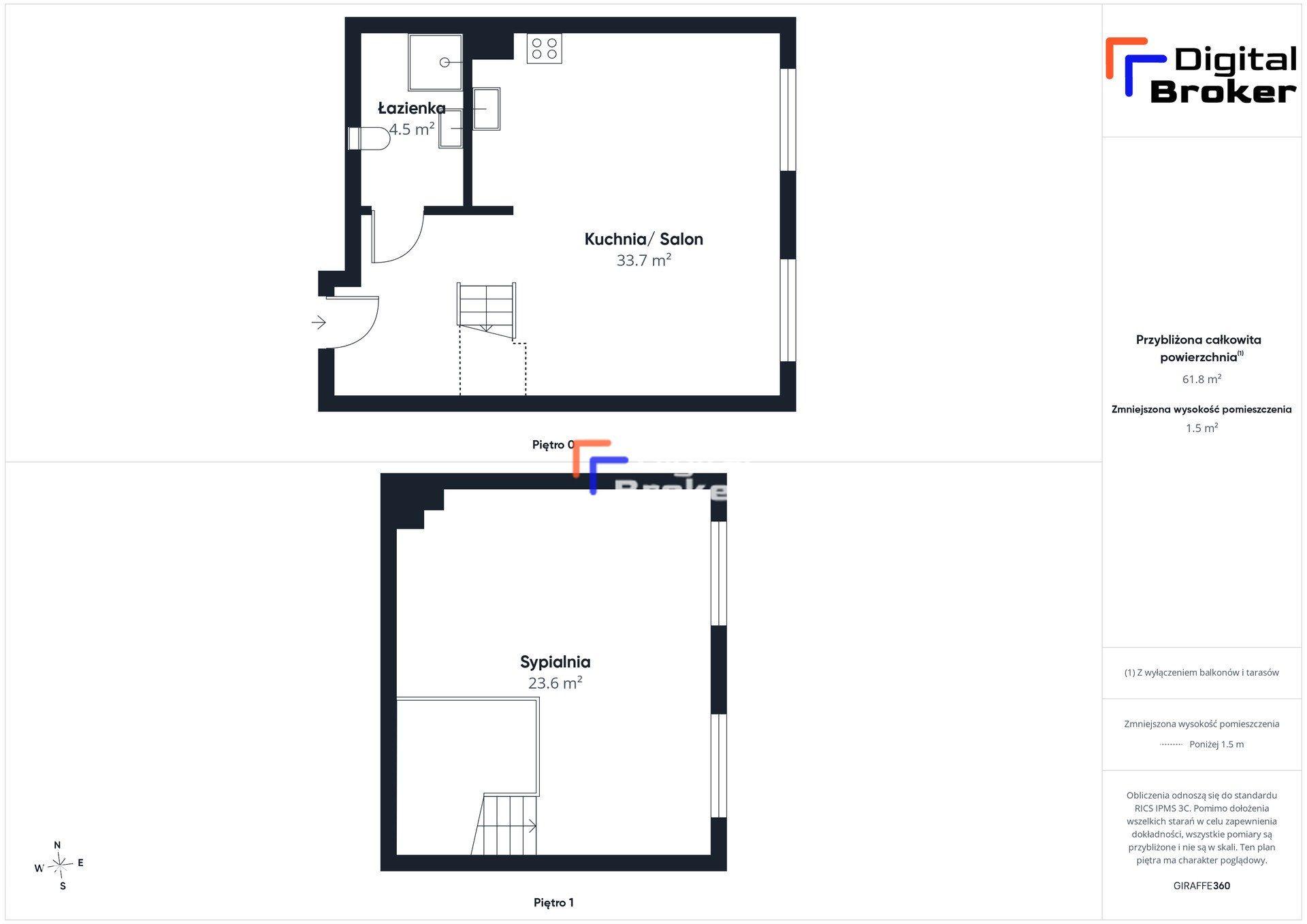 2-poziomowe mieszkanie open-space | 60m2 | gotowe do wprowadzenia - zdjęcie 11