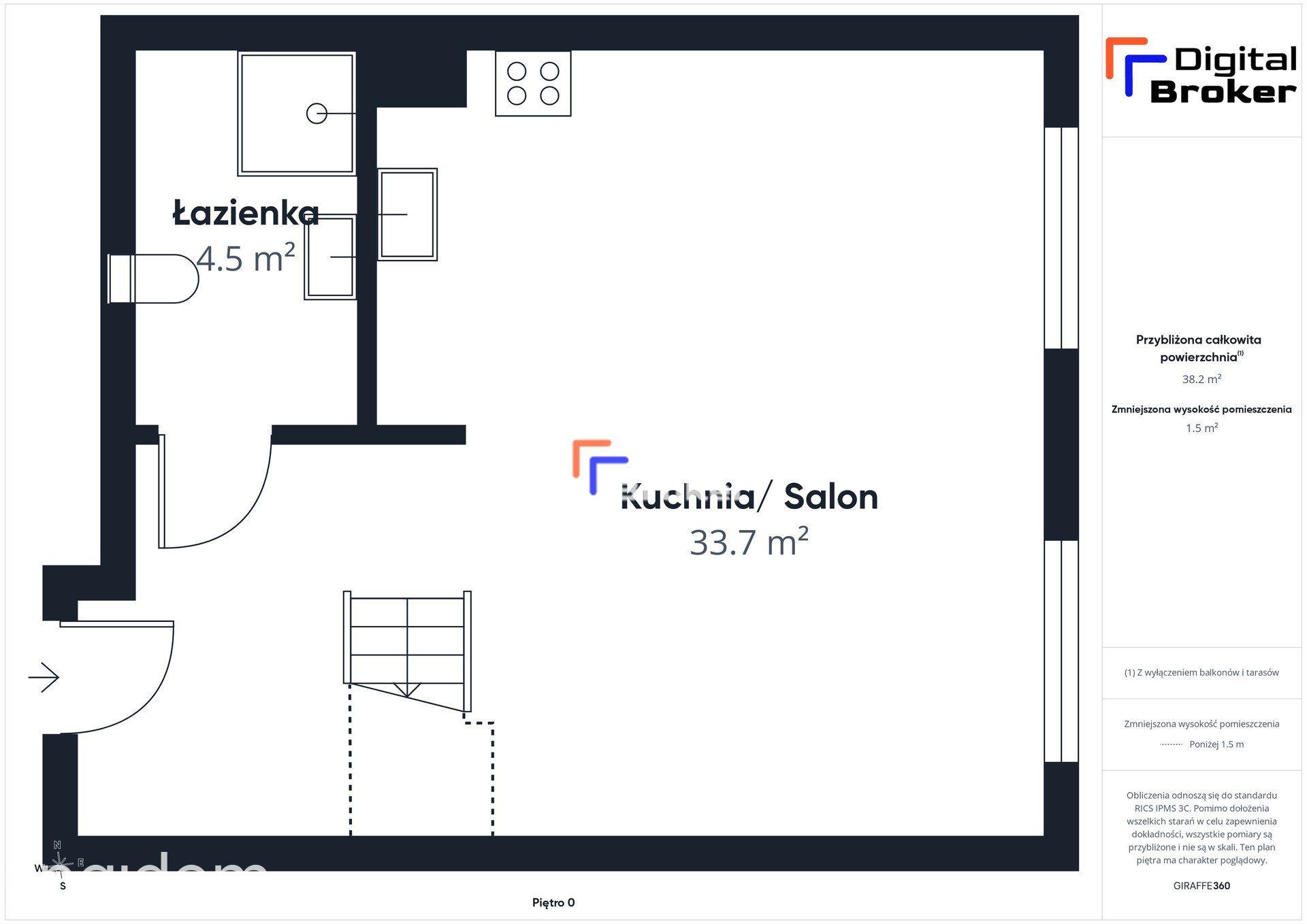2-poziomowe mieszkanie open-space | 60m2 | gotowe do wprowadzenia - zdjęcie 12