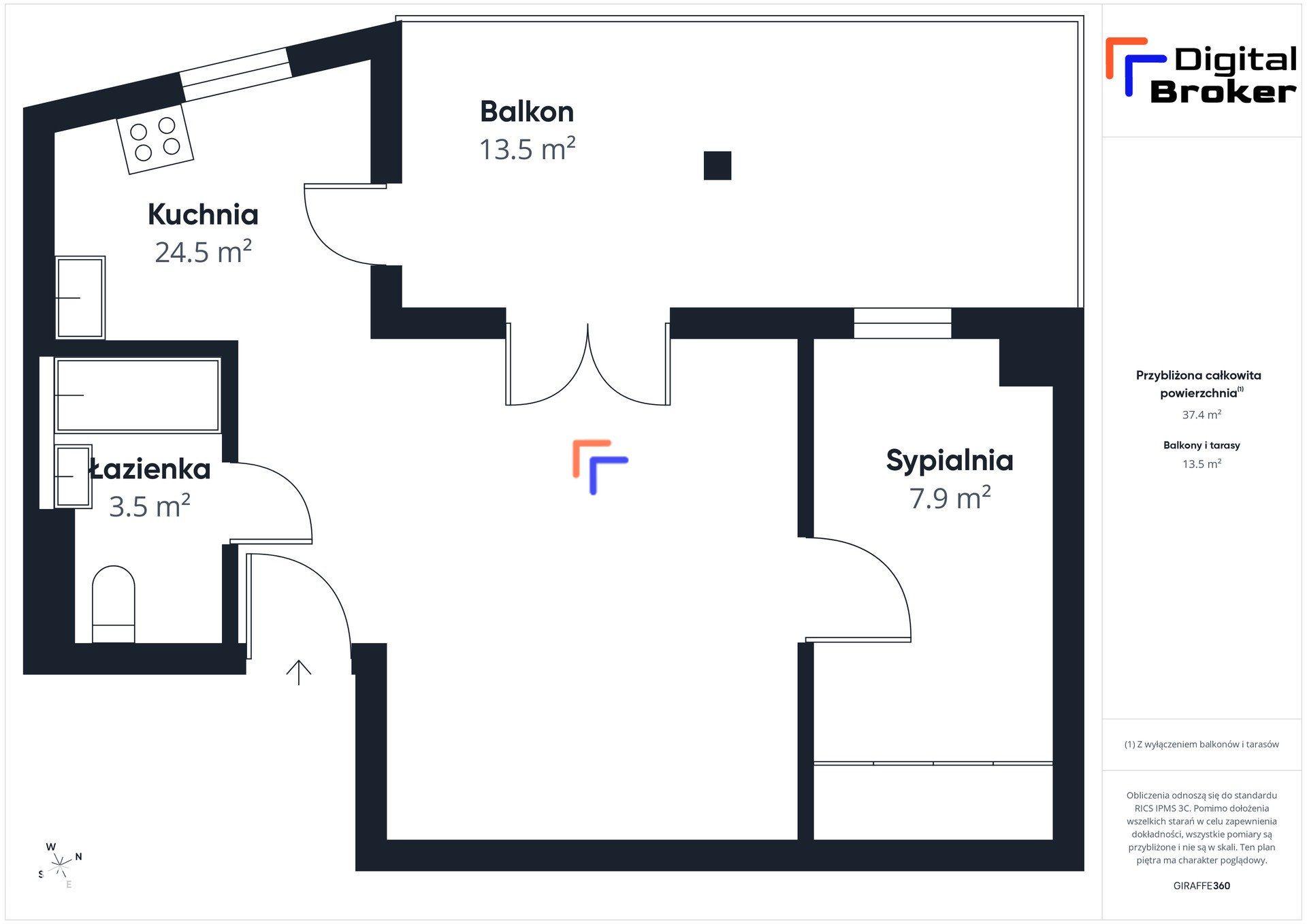 37,5m2 | 2 pokoje | balkon 14 m² | na start lub inwestycję - zdjęcie 15