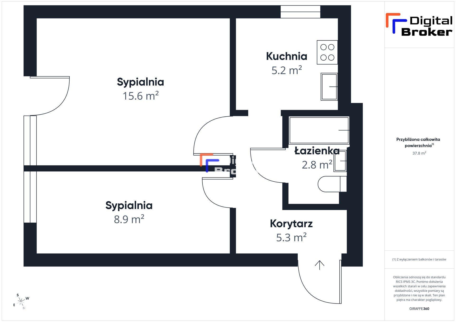 Mieszkanie 38,6 m² | 2 pokoje | Stary Ursus | balkon, piwnica - zdjęcie 15