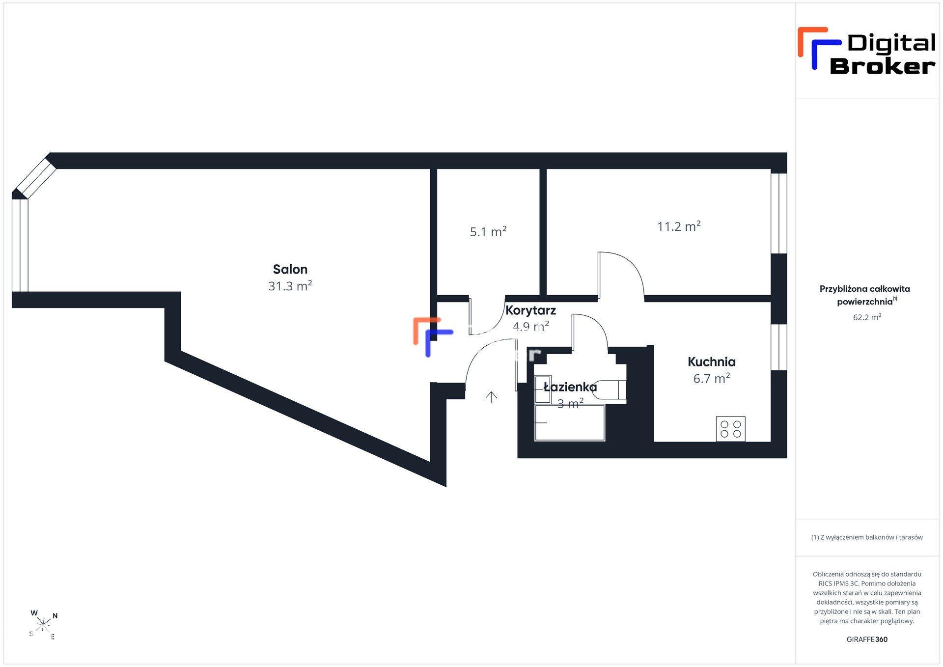 62,5m/Przestronny Salon/Metro Natolin - zdjęcie 17