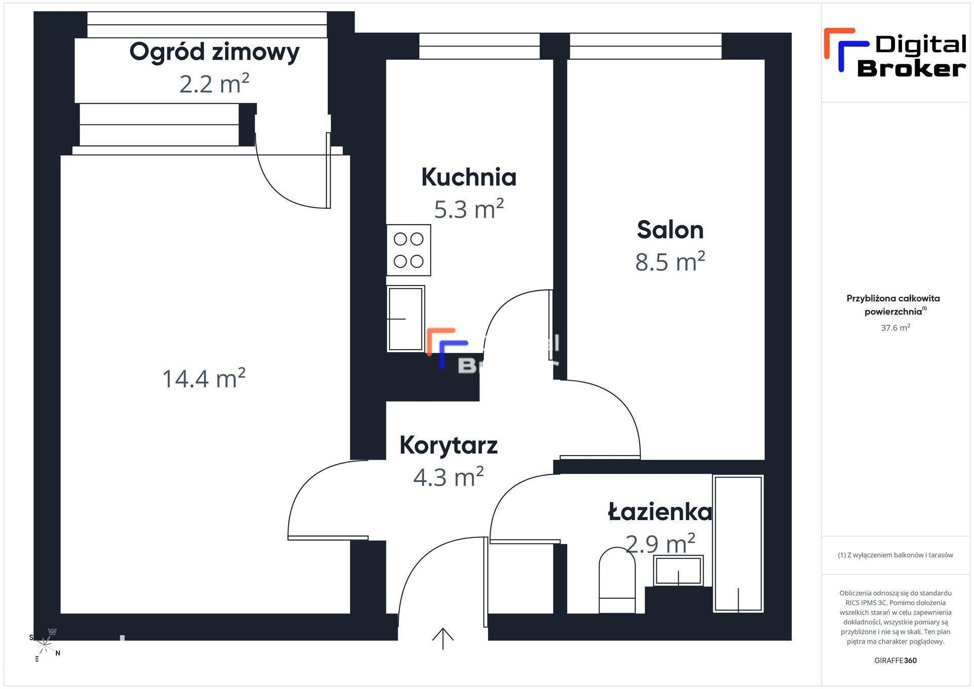 2 pokoje z balkonem | 37 m² | Winda | Słoneczne - zdjęcie 10