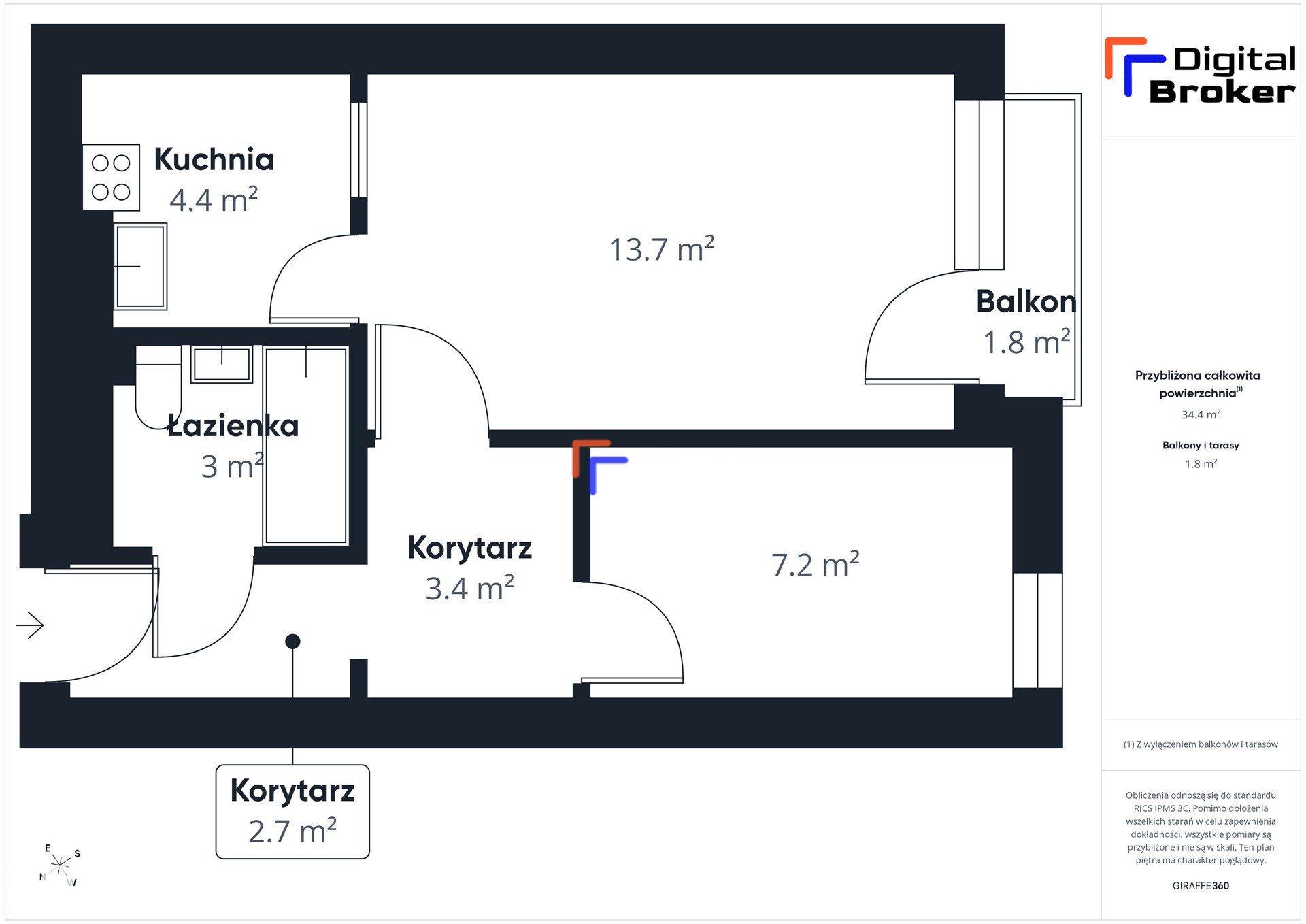Jasne 2 pokoje z balkonem | 34,4 m² | Ursus 1 Maja 1 - zdjęcie 12