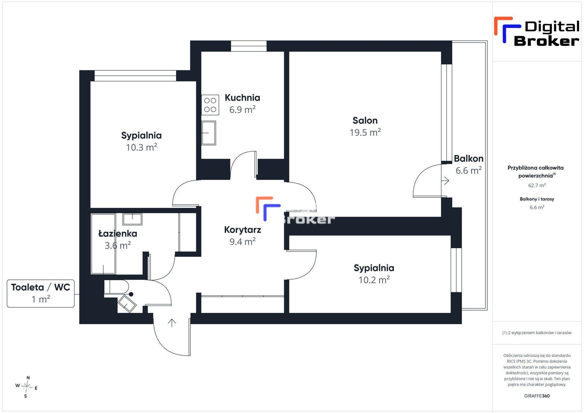 3 pokoje | 60,44 m² | Balkon | Bielany | Klaudyny - zdjęcie 33