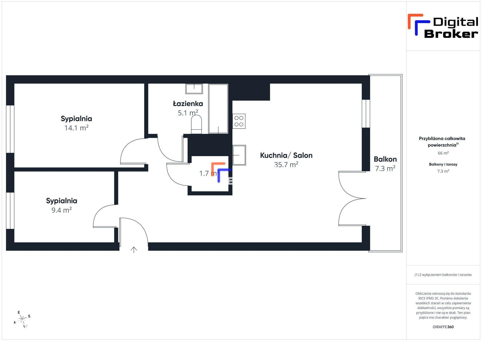 3 pok| 67,56 m²| Wilanów| Balkon| Klimatyzacja| 2 miejsca parkingowe - zdjęcie 29