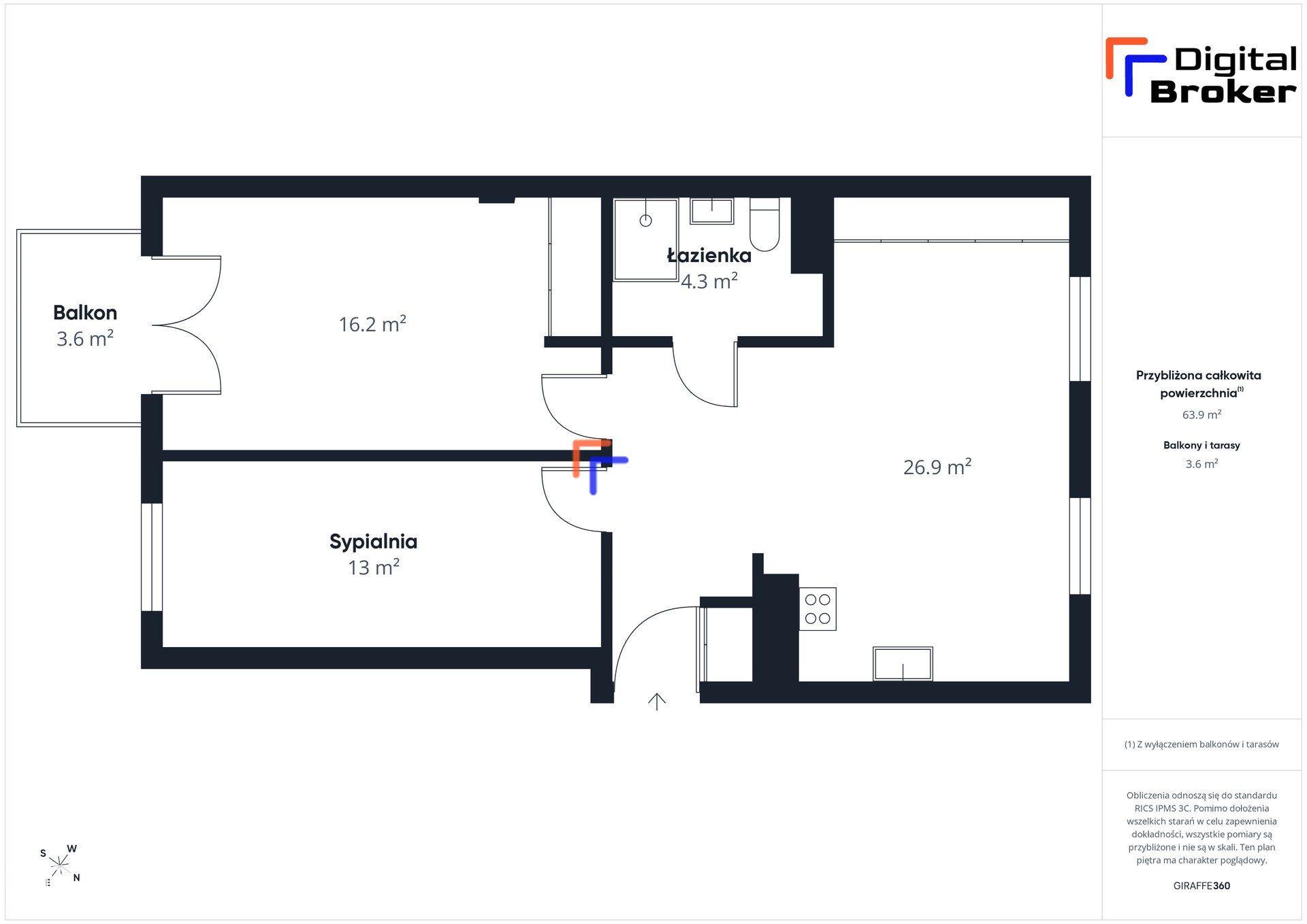 3-pokoje w wysokim standardzie | panorama miasta | 62,5m2 - zdjęcie 16