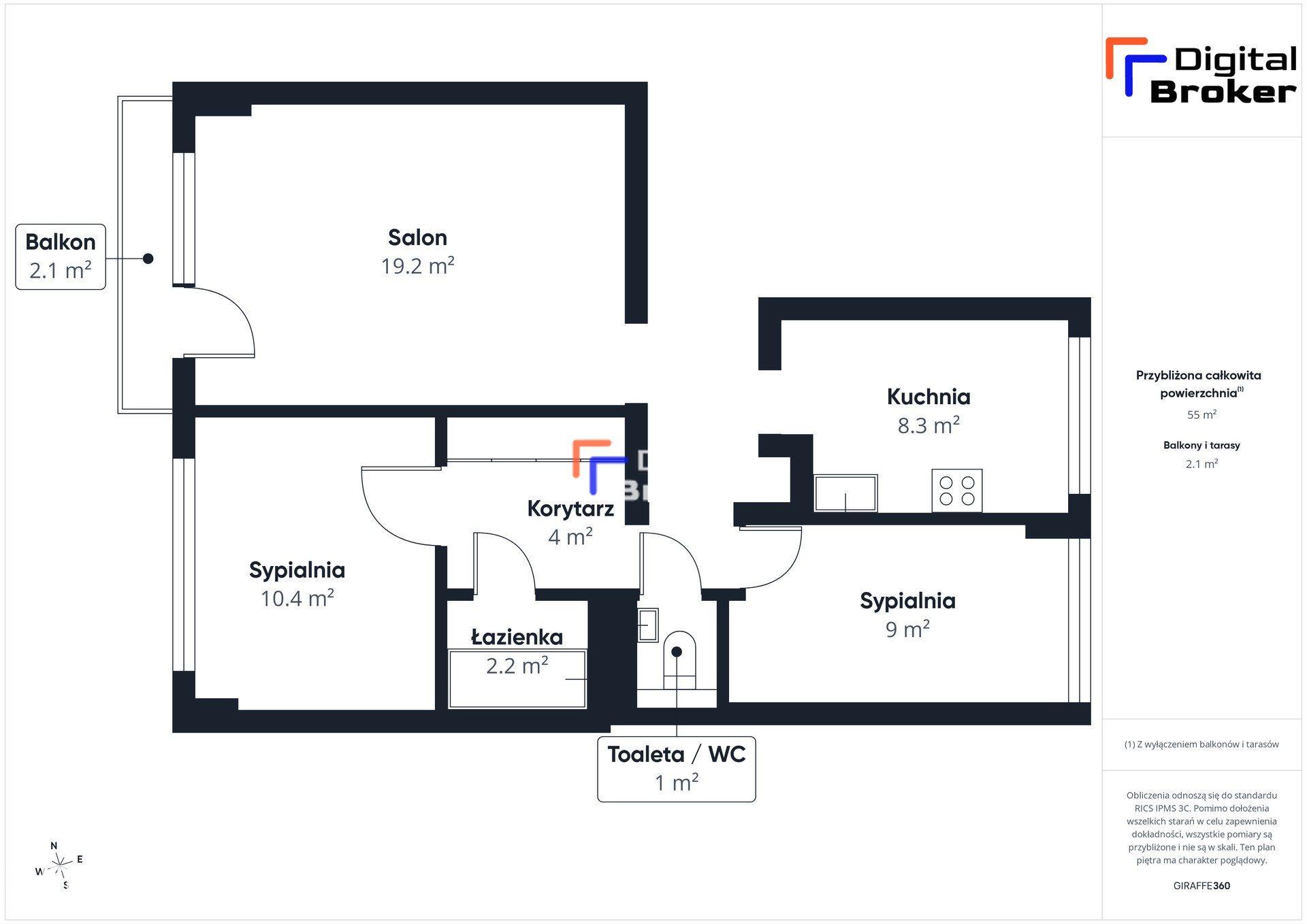 3 pokoje | 54,66 m² | balkon | 1. piętro | Lutomierska 129 - zdjęcie 12