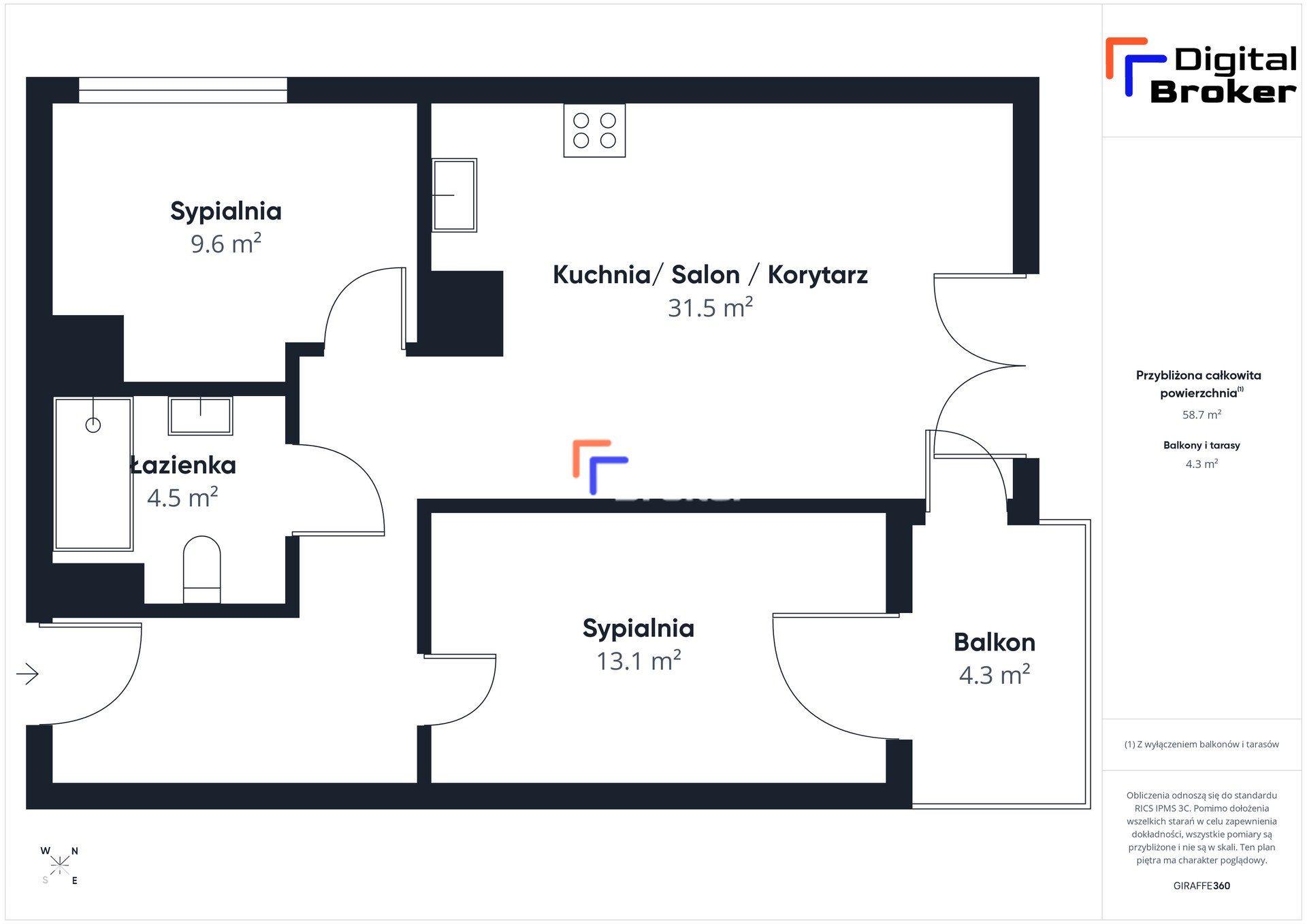 3 pokoje / Klima / Balkon / Garaż / 58 m2 / 2018 r - zdjęcie 16