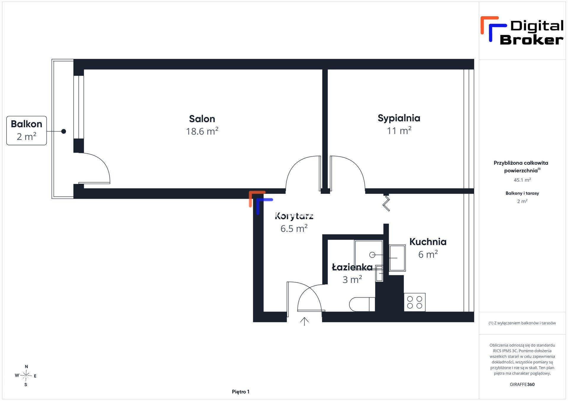 45 m² / 2 pokoje / Balkon / Garaż / Teofilów - zdjęcie 17