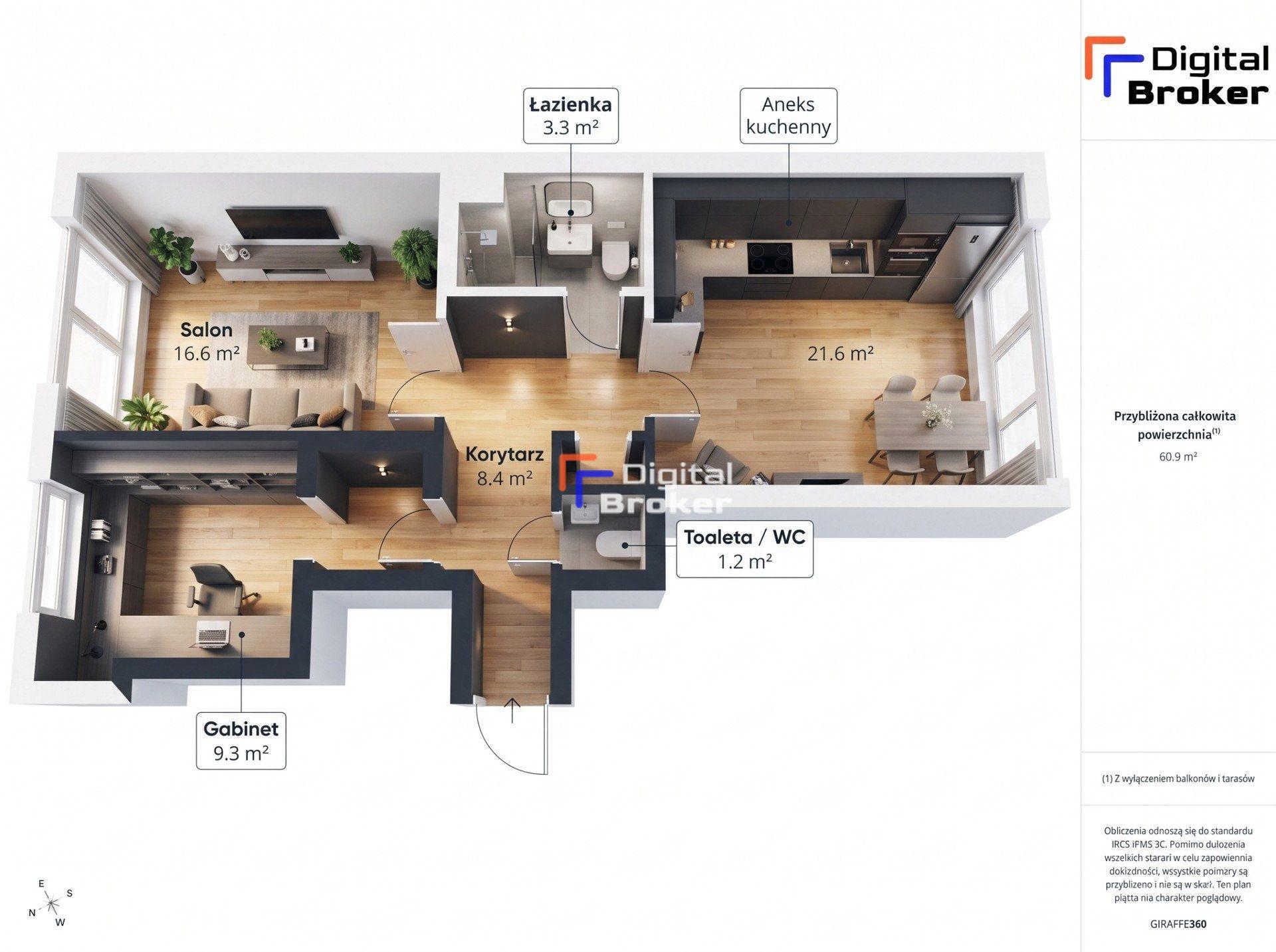 3m wysokości, 2/3 pokoje, 60 m², Stara Ochota. - zdjęcie 10