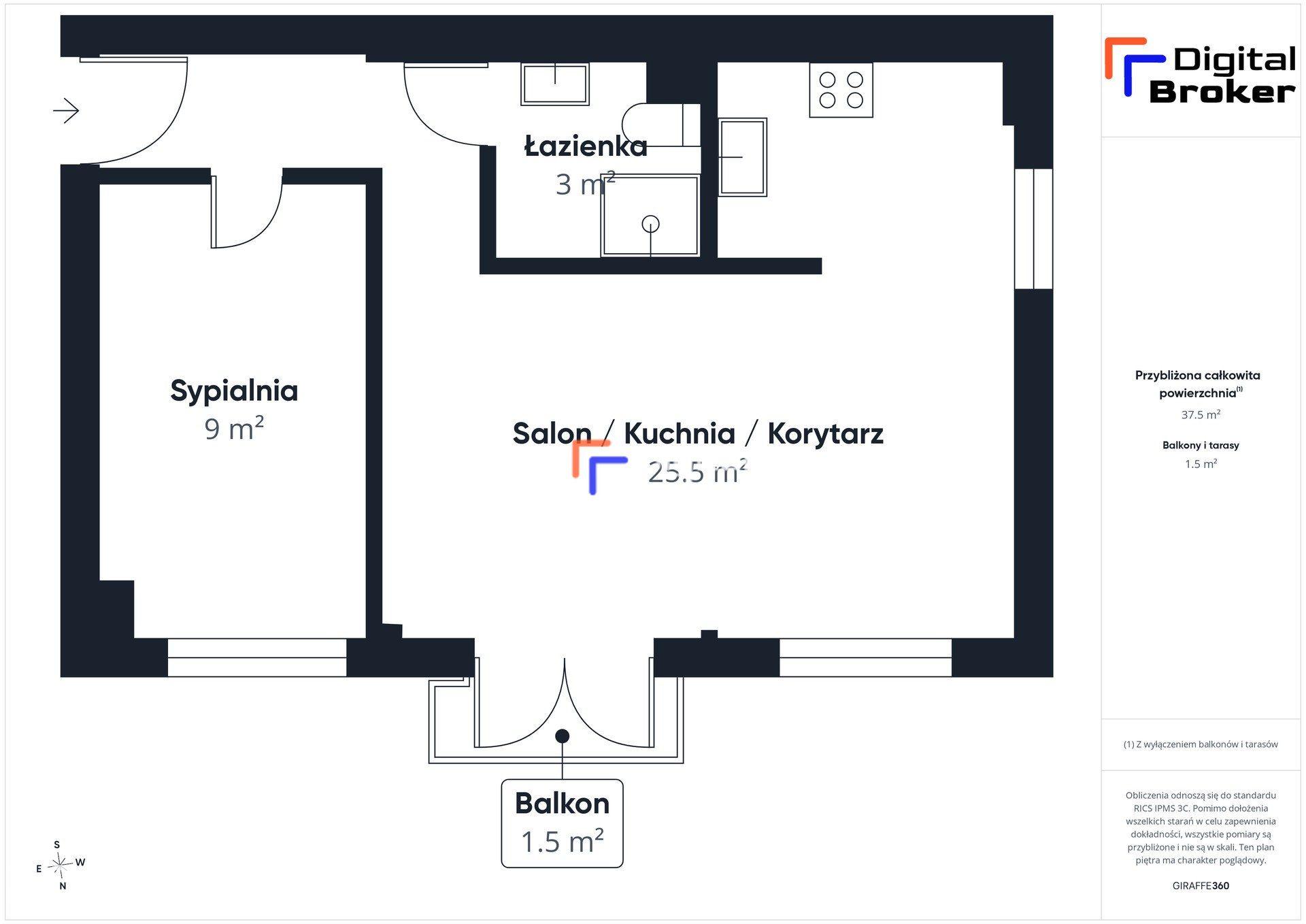 38 m² / gotowe do wprowadzenia / 1 piętro / balkon / Ozorków - zdjęcie 17
