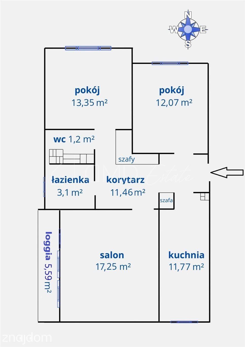 70,2 m² _ 3 pokoje_ Duży balkon _ Zielony Ursynów - zdjęcie 3