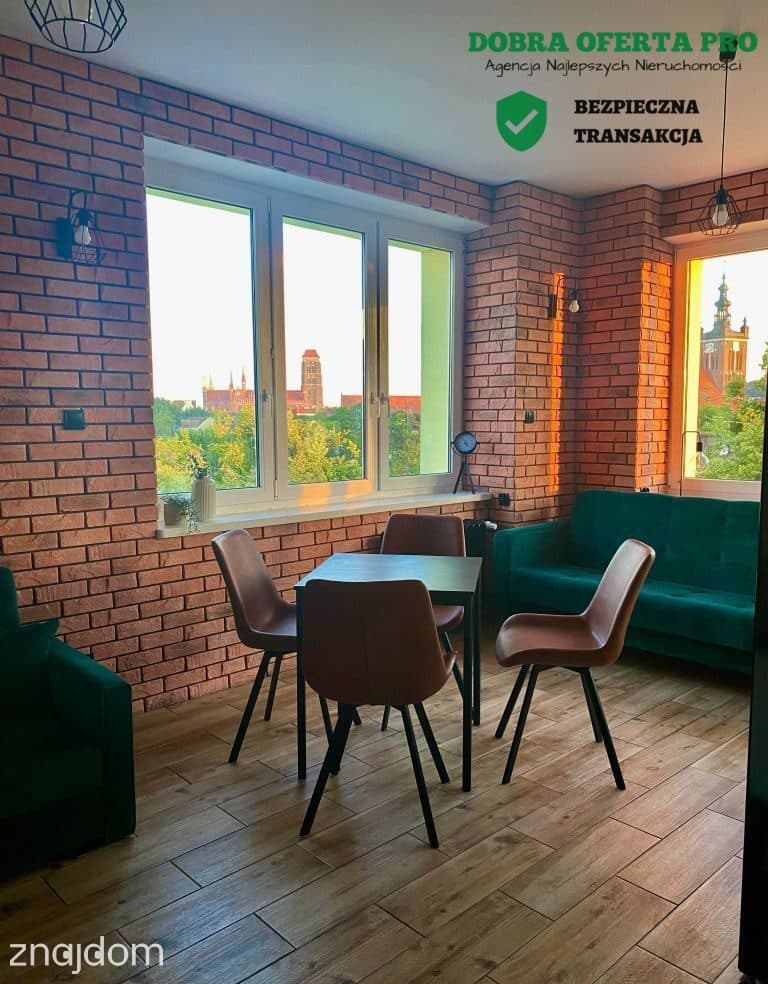 2 pokoje w centrum Gdańska z widokiem na starówkę