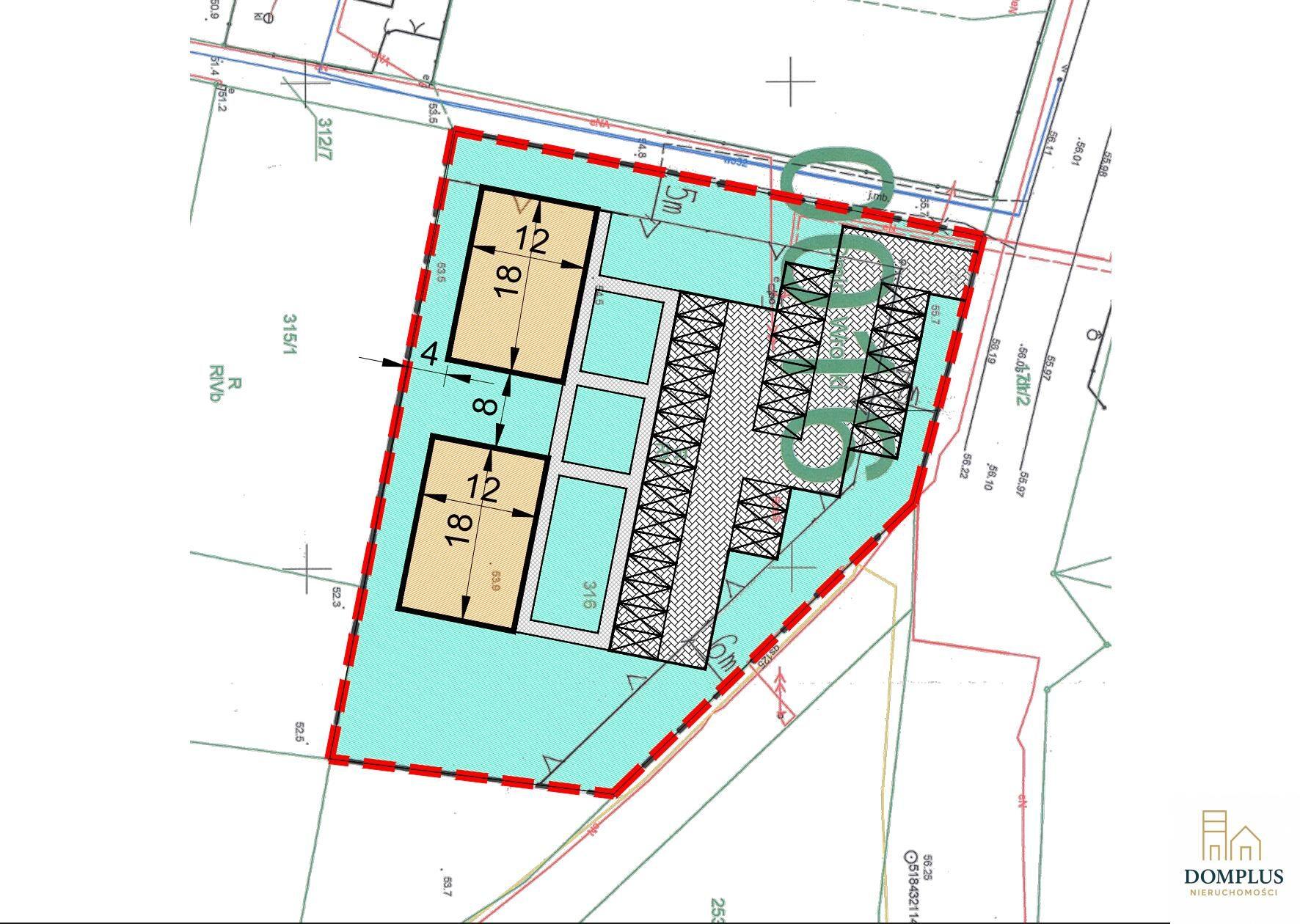 Popowo działka 3700 m² WZ 2 budynki 24 mieszkania - zdjęcie 4