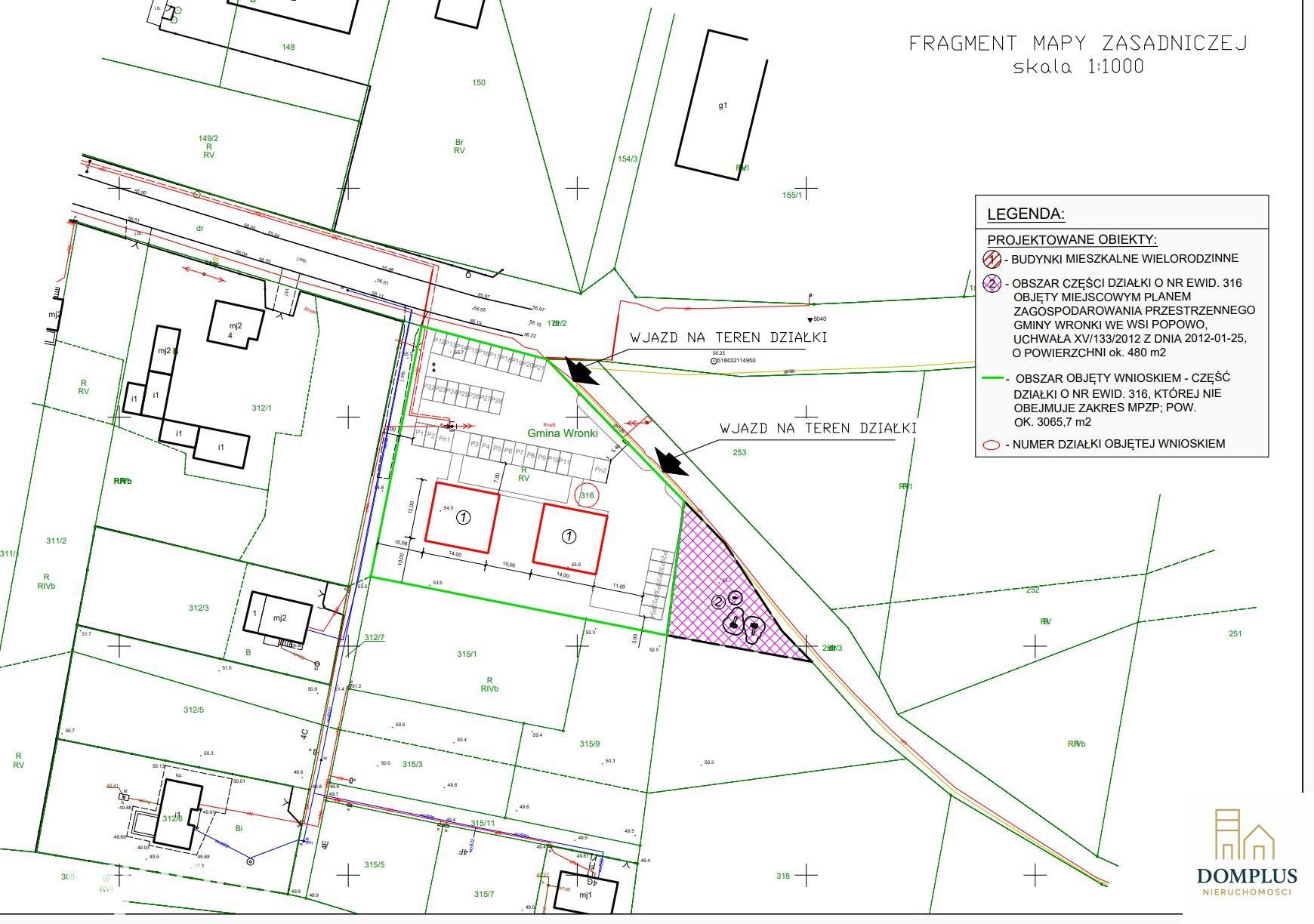 Popowo działka 3700 m² WZ 2 budynki 24 mieszkania - zdjęcie 5