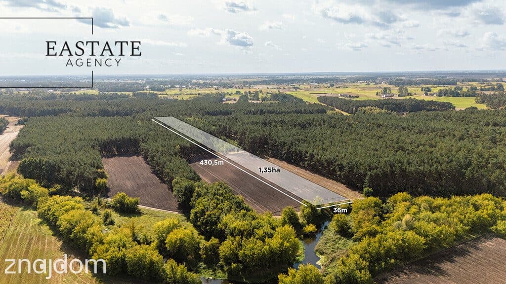 Działka leśno rolna o powierzchni 1.35ha