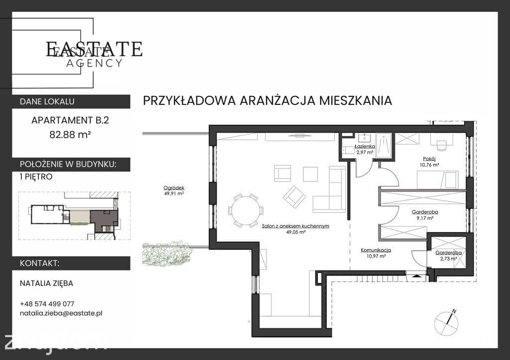 Apartament 83 m² z tarasem na dachu / Orłowo - zdjęcie 9