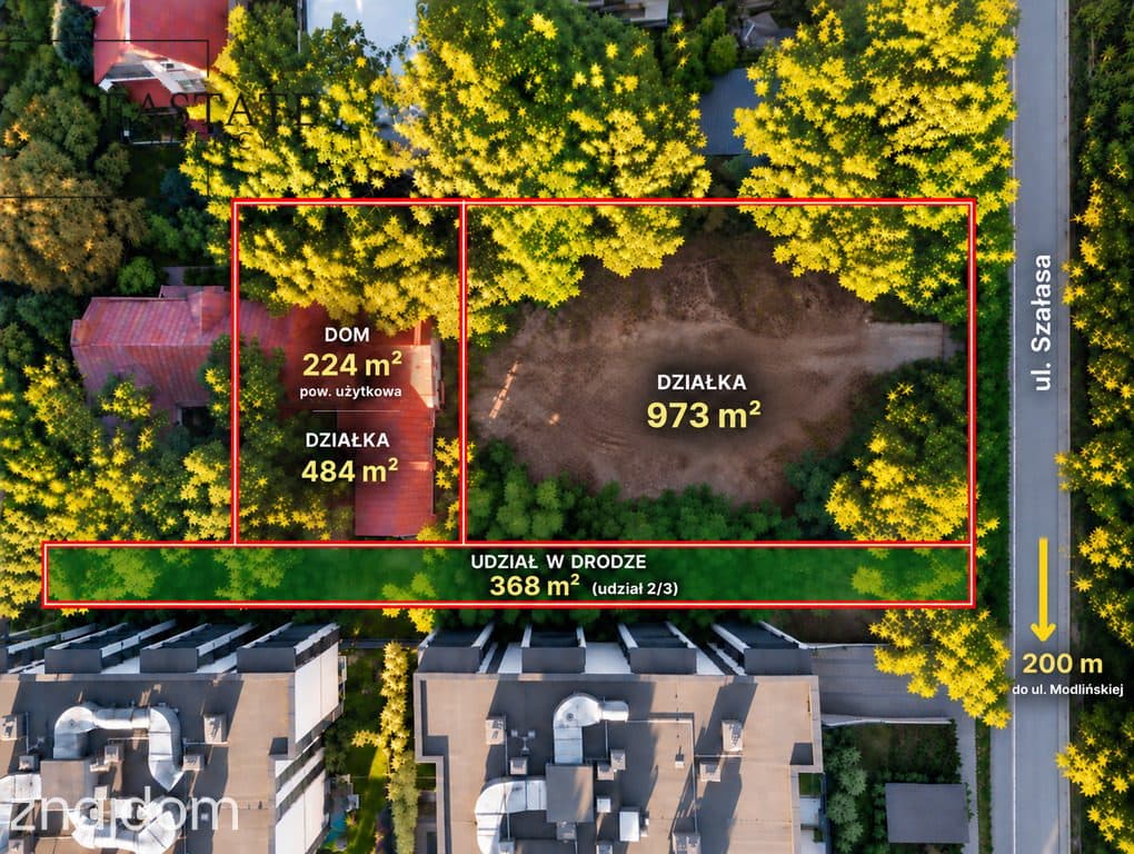 Działki 973 m² + 484 m² z domem/Pełne media/Dojazd z dwóch stron/mpzp