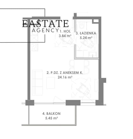 Kawalerka z balkonem | Kosynierów , Rumia | 33,24 m² - zdjęcie 9