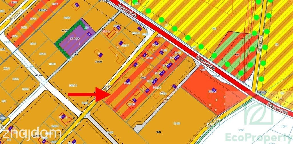Cudowna ogrodzona drzewami, droga asfaltowa, Plan - zdjęcie 14