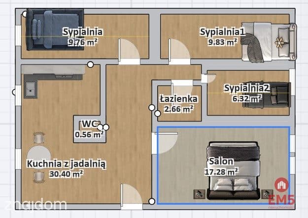 86m2 ul.Piasta piętro 3 - zdjęcie 13