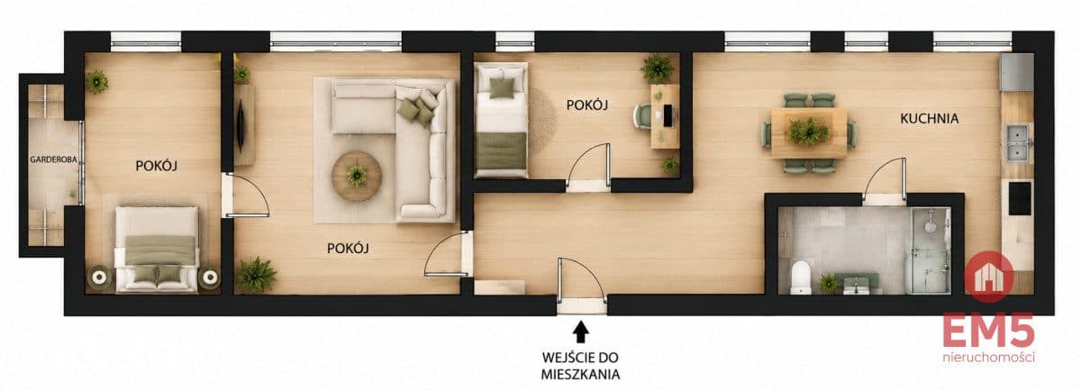 3-pokojowe mieszkanie 66 m² | Panorama miasta - zdjęcie 9