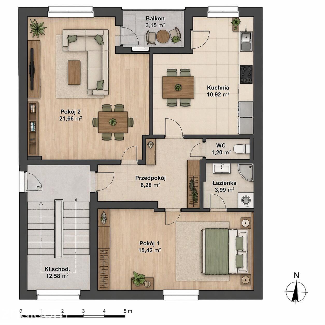 Duży Potencjał ! 2 pok / 61 m 2 - zdjęcie 6