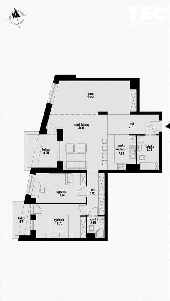 Apartament Premium/ OKAM/ 95m2/ ostatnie piętro