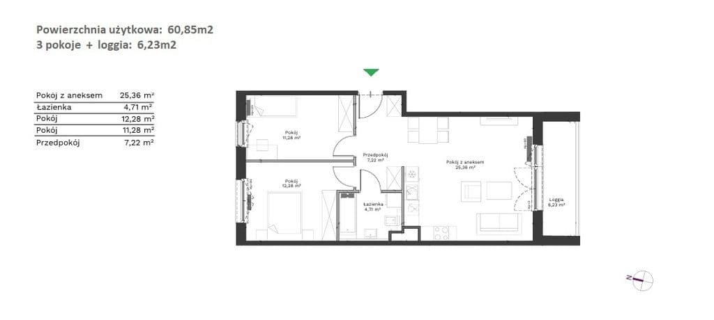3 pokojowe mieszkanie balkon garaż ok. Bonarki - zdjęcie 3