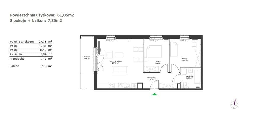 3 pokoje balkon garaż ok. Bonarki - zdjęcie 2