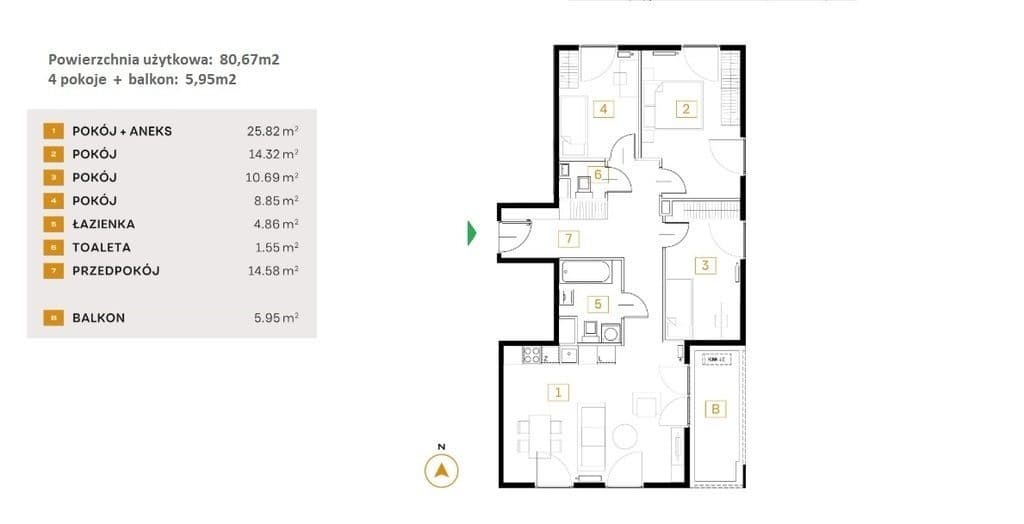 Komfortowe 4pokojowe oddzielna toaleta balkon - zdjęcie 2