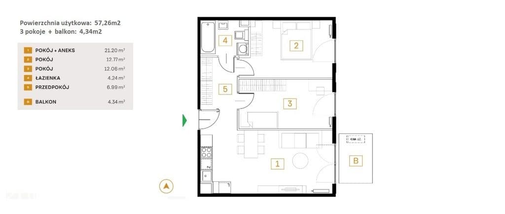 Nowoczesne 3 pokoje balkon garaż - zdjęcie 2