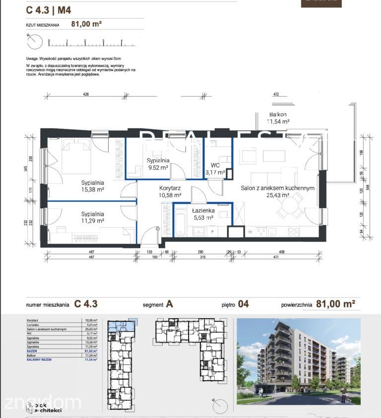Zabłocie | 4 pokoje + 2 ŁAZIENKI | Balkon 12 m2