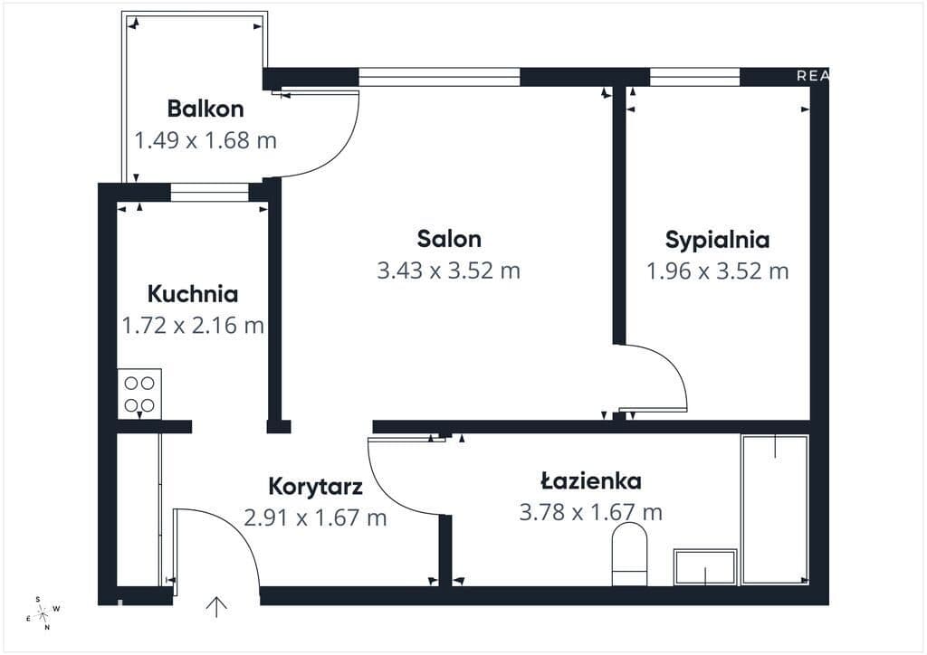 Rezerwacja. 2 pok. z oddzielną kuchnią/parking/KL - zdjęcie 16