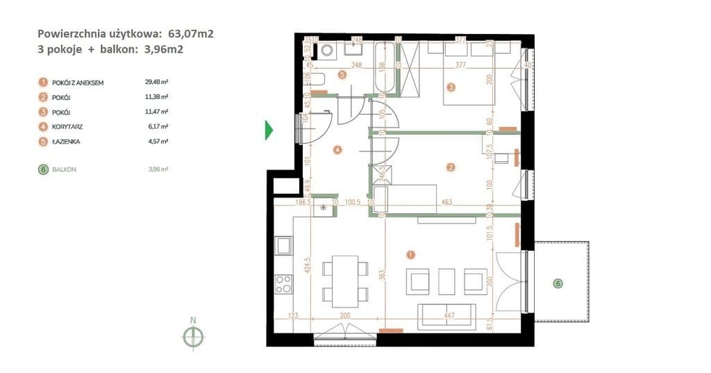 Nowe 3 pokoje balkon KL garaż Zabłocie - zdjęcie 2