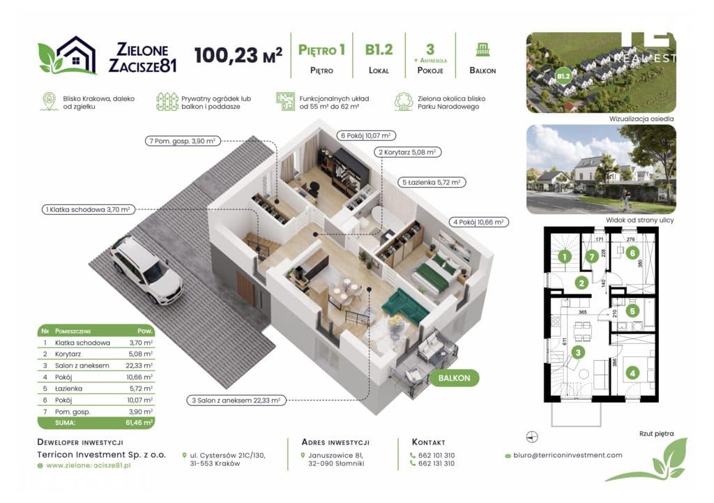 Dwustronne 100m2 z antresolą + balkon I Słomniki - zdjęcie 7