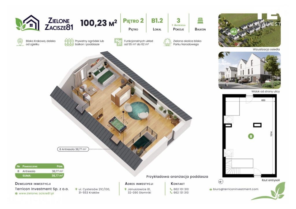 Dwustronne 100m2 z antresolą + balkon I Słomniki - zdjęcie 8