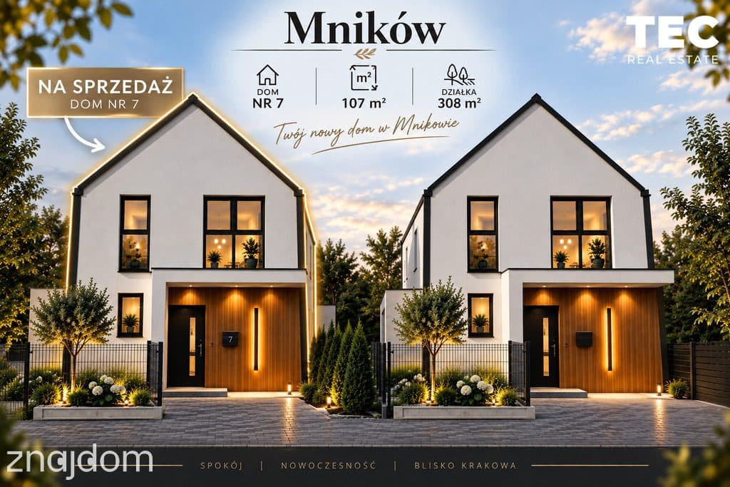 Osiedle domów wolnostojących, 107m2 w Mnikowie