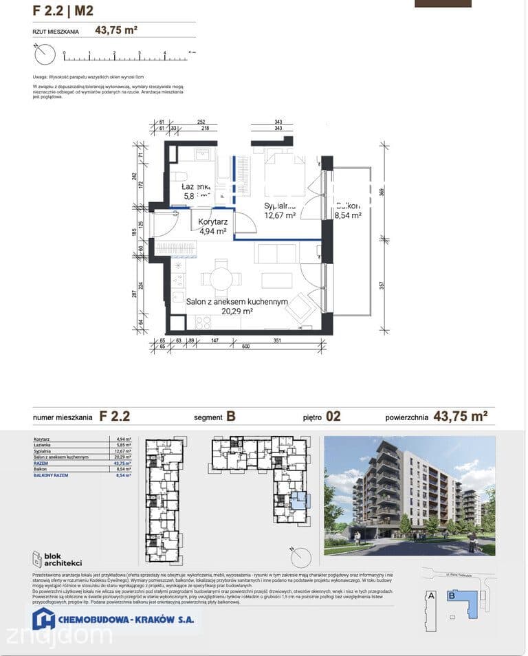 Zabłocie 2 pokoje| Balkon 8,54 m2| BEZ PCC - zdjęcie 2