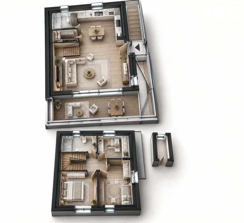 Dwupoziomowe mieszkanie z tarasem 19,48m2