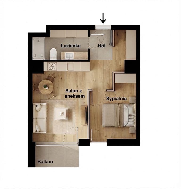 2 POKOJE | 39,30 m² | 6 PIĘTRO | BALKON - zdjęcie 13