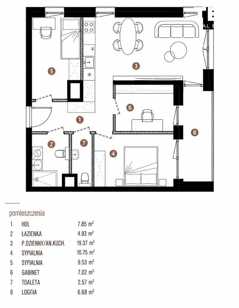4 pokoje | balkon | 4. piętro | stan deweloperski - zdjęcie 9