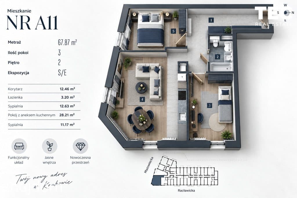 Apartament w sercu Krakowa | 3 pokoje | Bez PCC - zdjęcie 4